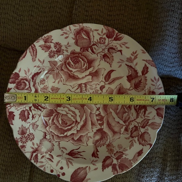 Pink Rose Rim Cereal Soup bowl by Maruta Japan Kasuga Ware / Vintage Ceramic. - Picture 5 of 6